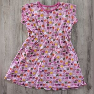 Pink Chicken Happy Pink Smiley Dot Dress, 4T (V7)